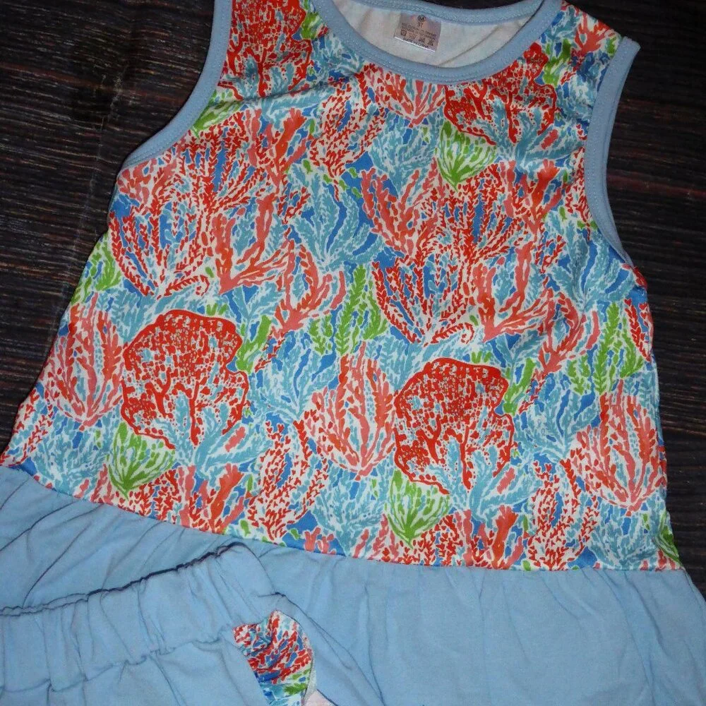 Boutique Tropical Coral Reef Tank Top & Shorts Outfit Set